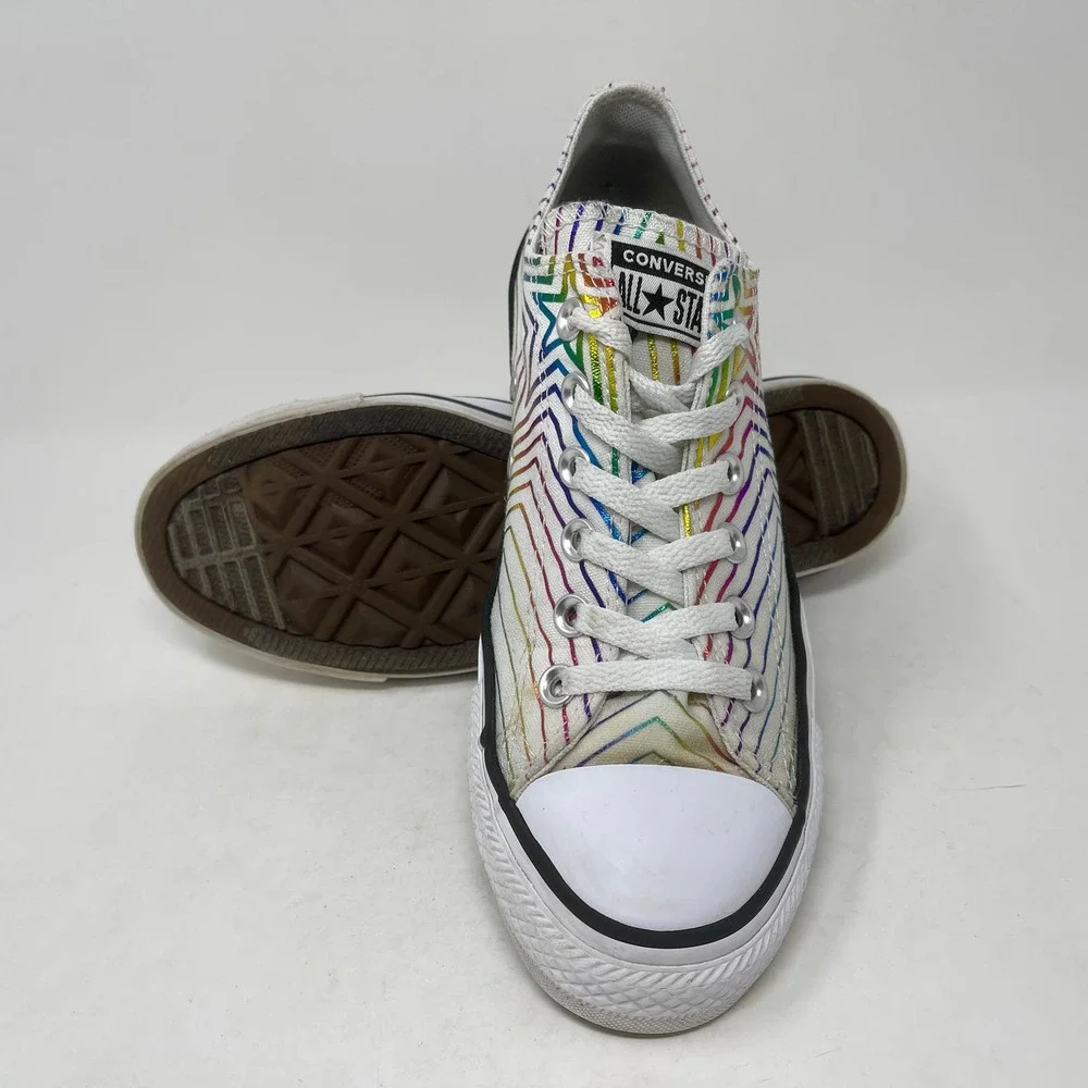 Converse All Star Sneakers Rainbow Star Women's 8 White 8.2.4:I.8.3